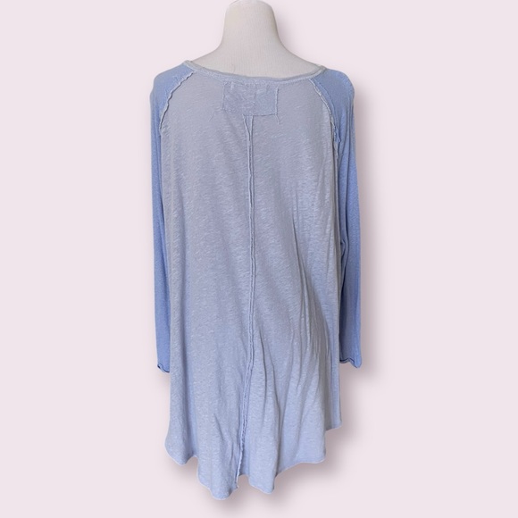 Free People We The Free Blue Grand Slam Henley Top - Picture 4 of 4